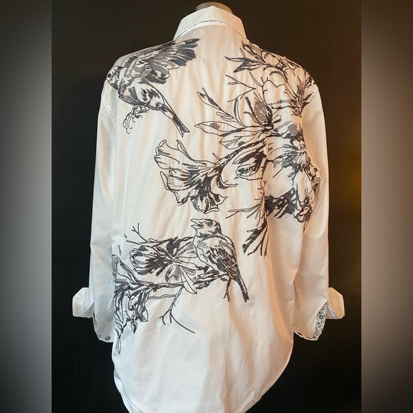 Robert Graham Classic Fit White Floral Button Down Shirt XL - Picture 2 of 10